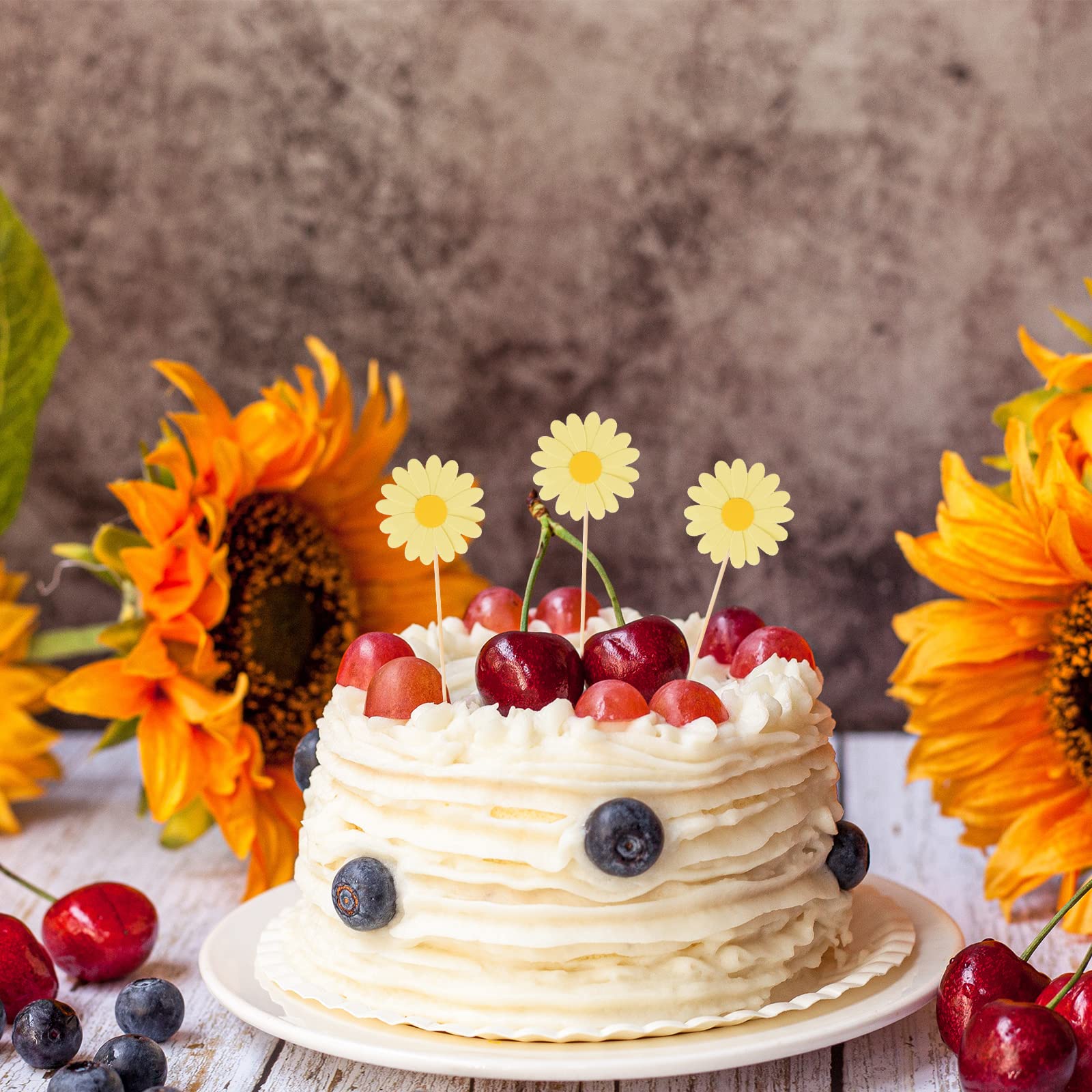 Decorazioni Torta Compleanno 30 Pezzi Toppers Cupcake Fiore Margherita