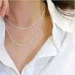 Weddinen S925 Chaîne de diamant argent sterling pour les femmes 2mm C'est triste. & Colliers de chaîne en argent hypoallergéniques pour les femmes 16 18 20 22 24 26 1 cm