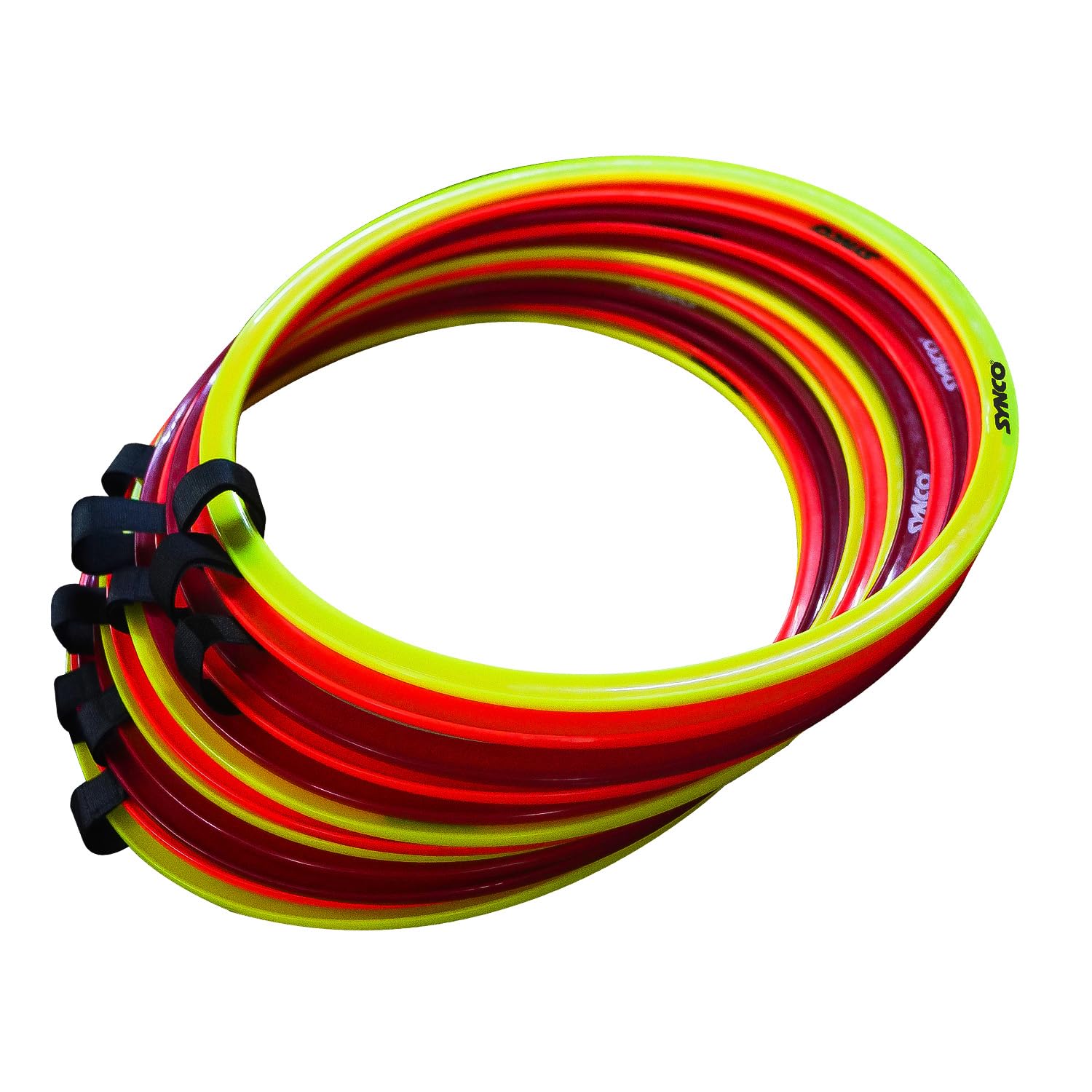 SYNCO Plastic Agility Speed 18" Ring Ladder Set - Footwork Training (Fitness Equipment for Sports, Home Workout, Gym) for Both Kids and Adults | Set of 12 Rings with Bag (Multicolour)-image-47