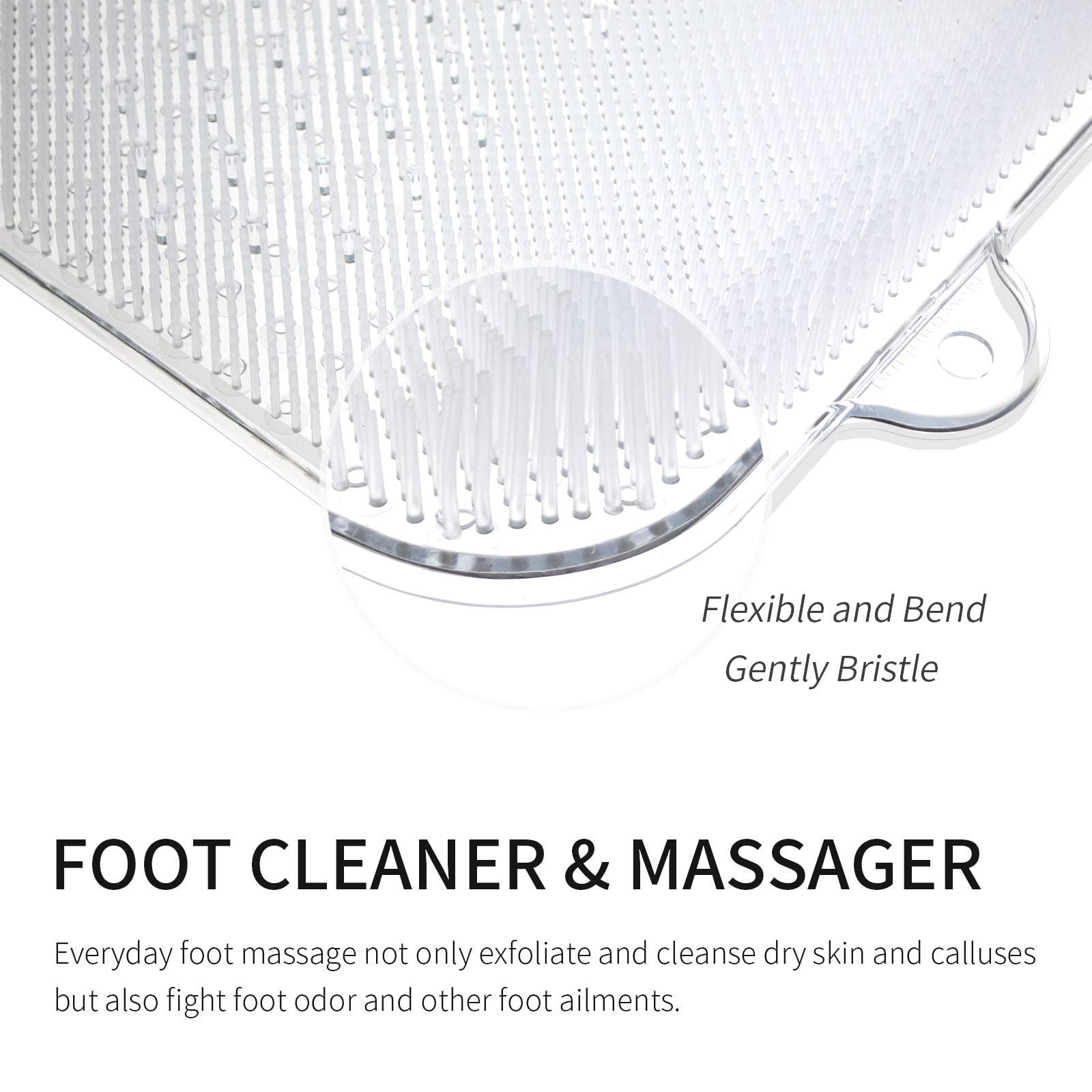 Limpiador de pies de ducha, masajeador exfoliante de pies, masajeador de pies de spa más grande, tapete masajeador de pies con ventosas antideslizantes, D