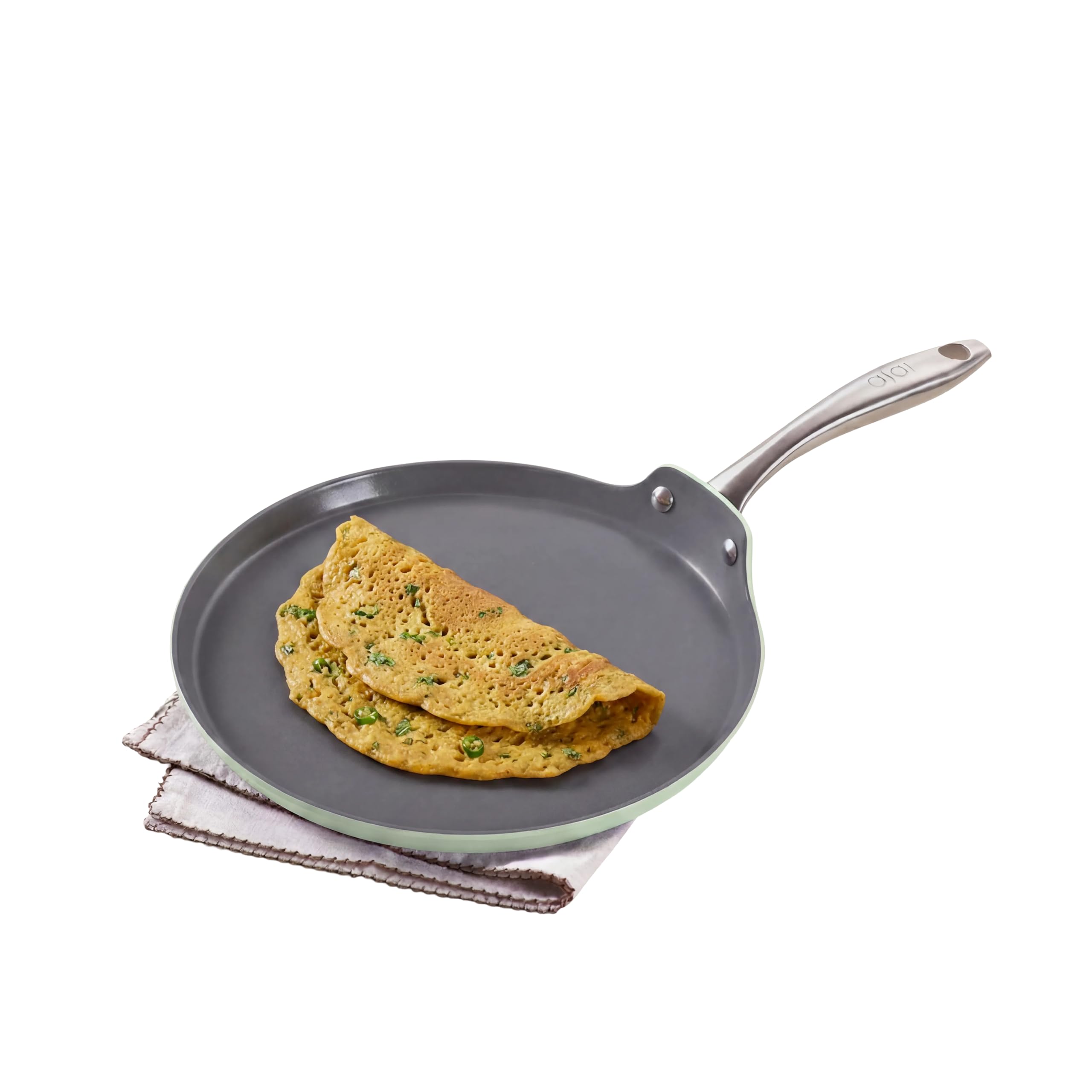Asai Ceramic Dosa Tawa 28cm with Silicone Spatula | Superior Swiss Non Stick | Induction Base | 100% Toxin Free | Stay Cool Steel Handle | Nonstick Dosa Tawa for Cooking Dosa, Chilla | Lab Tested-image-20