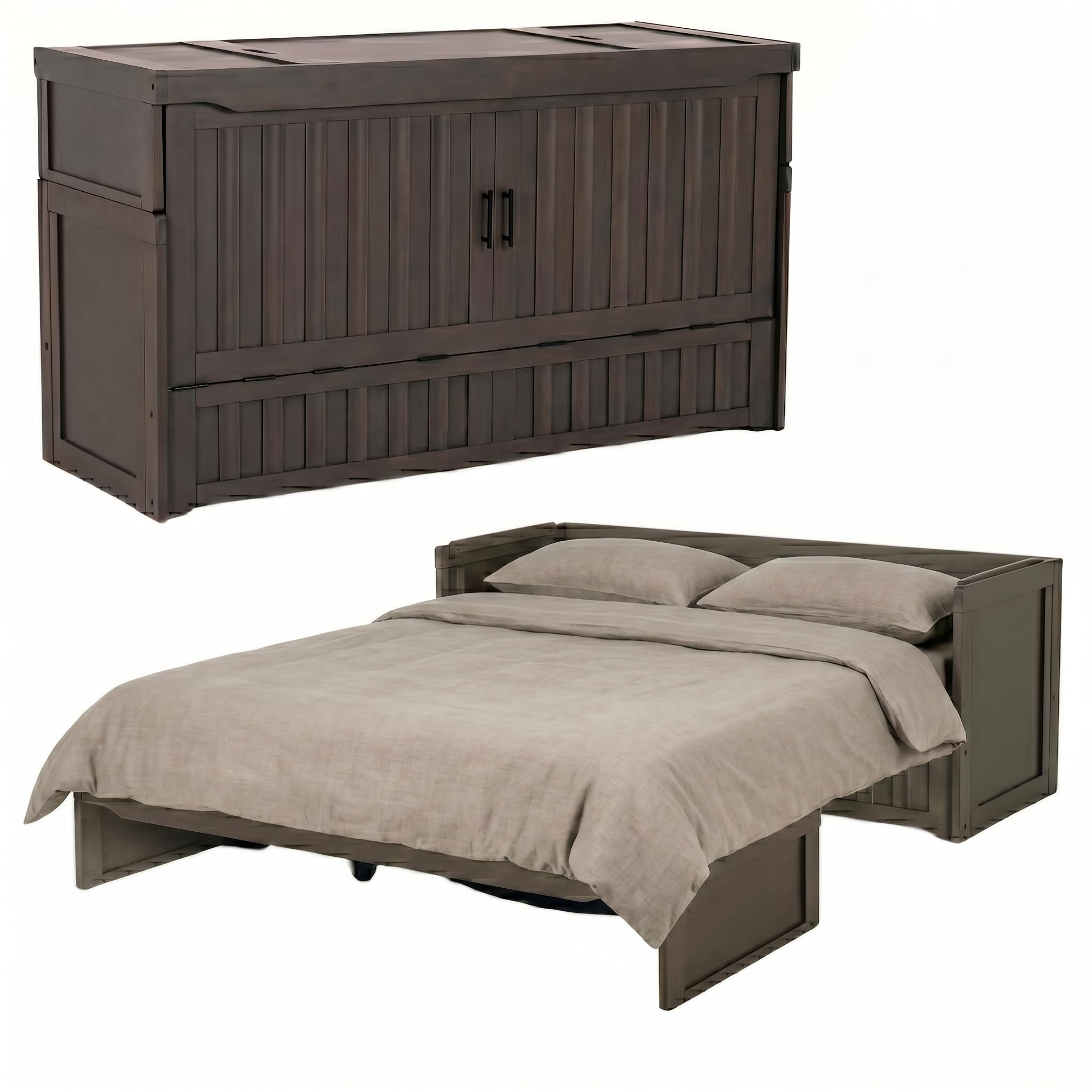 NIGHT AND DAY Murphy Cube Cabinet Bed Fluted Stonewash