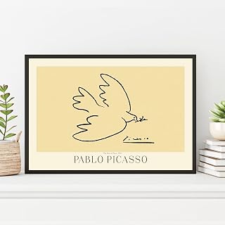 Pablo Picasso Poster Prints, Pablo Picasso Prints Museum Gallery Exhibition Poster, Pablo Picasso Paintings, Pablo Picasso Art Works, Pablo Picasso Prints, Pablo Picasso Exhibition Poster, Vintage Print, Home Wall Art, Office Wall Decor (The Dove of Peace, 12x18)