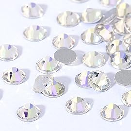 Novani Rhinestones 3000Pcs Flatback Crystal Round Loose Gemstones Glass Rhinestones for Crafts Makeup Nail Art Clothes Shoes DIY Decorations(SS10, 2.7-2.9mm,Moon Night)