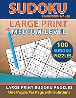 Vista 1 de Sudoku Large Print 100 Sudoku Puzzles with Medium Level - One Puzzle Per Page with Solutions (Brain Games Book 4)