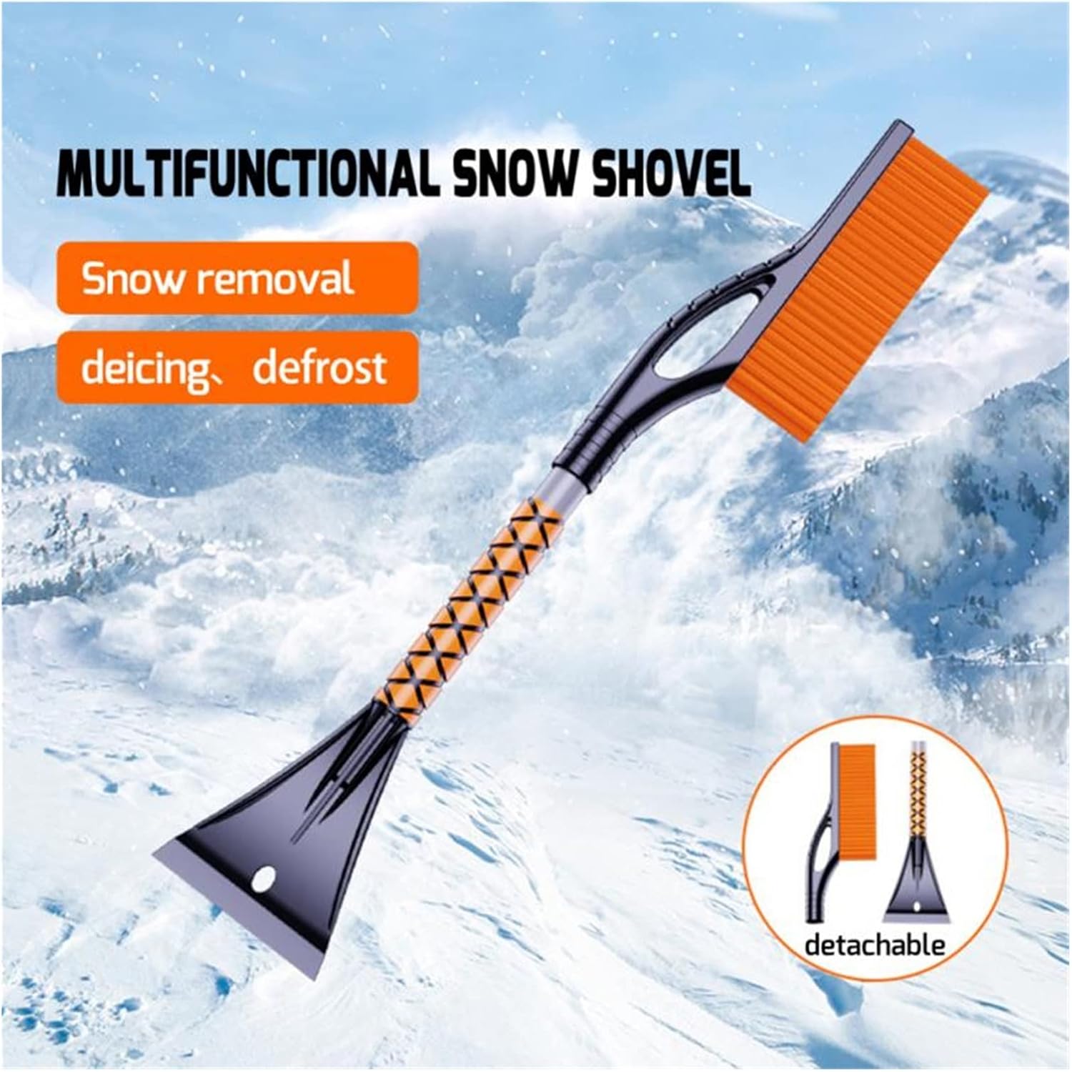 人気絶頂 フロントガラスのスノーブラシ アイススクレーパースノーシャベル車のフロントガラスの吹き出しのハンドルが付いている車の清掃3 In 1 Color 02 Marcielyons Com