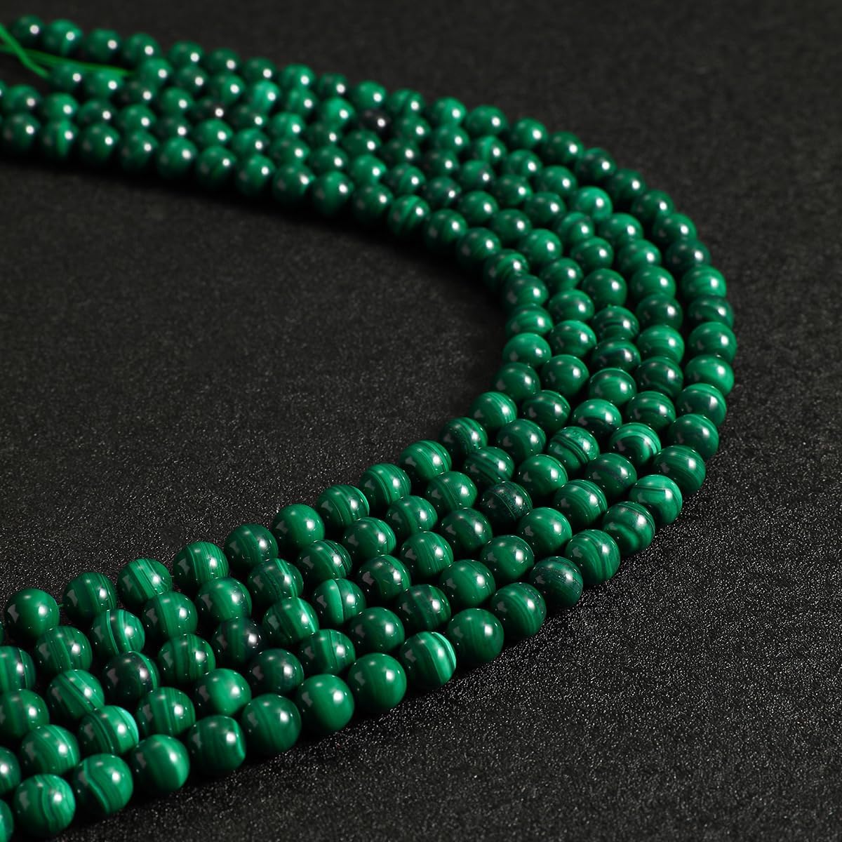 45pcs 8mm Natural Malachite Beads Gemstone Beads Round Loose Beads for Jewelry and Bracelets Making