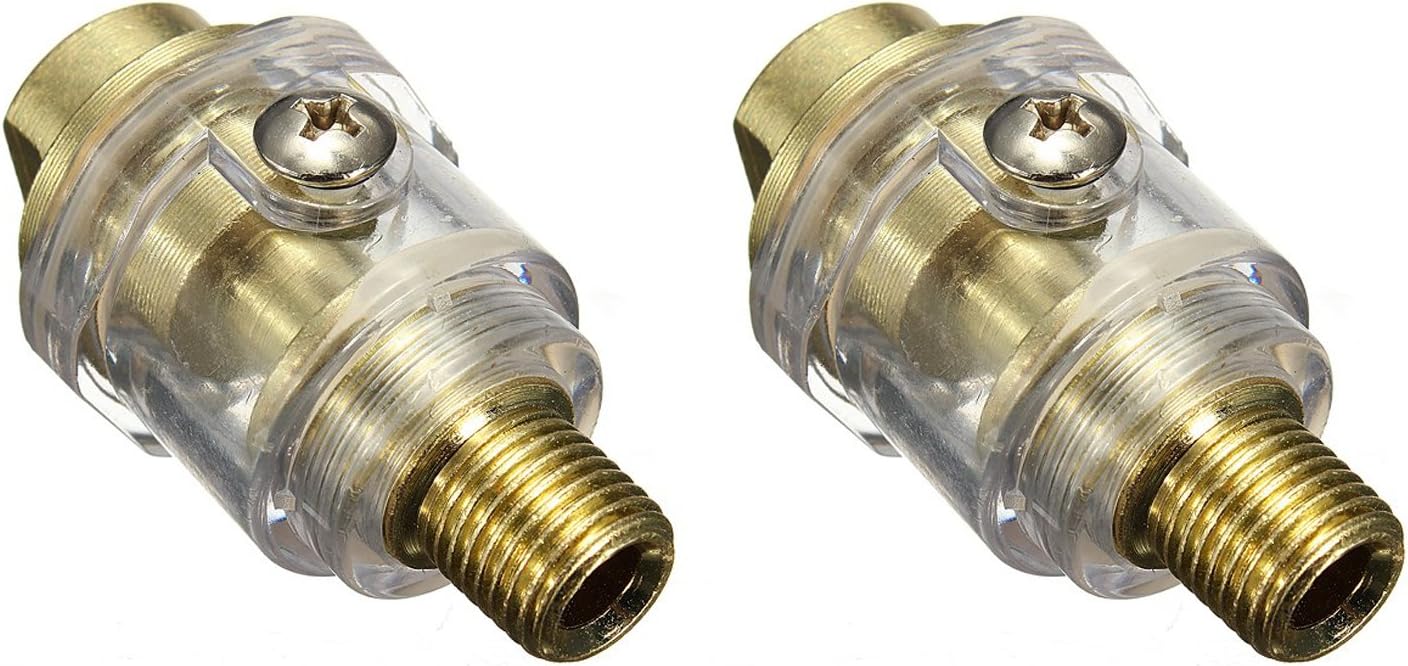 Actopus 2PCS 1/4 Inch Mini InLine Oiler Lubricator For Air Compressor Pipe Tool