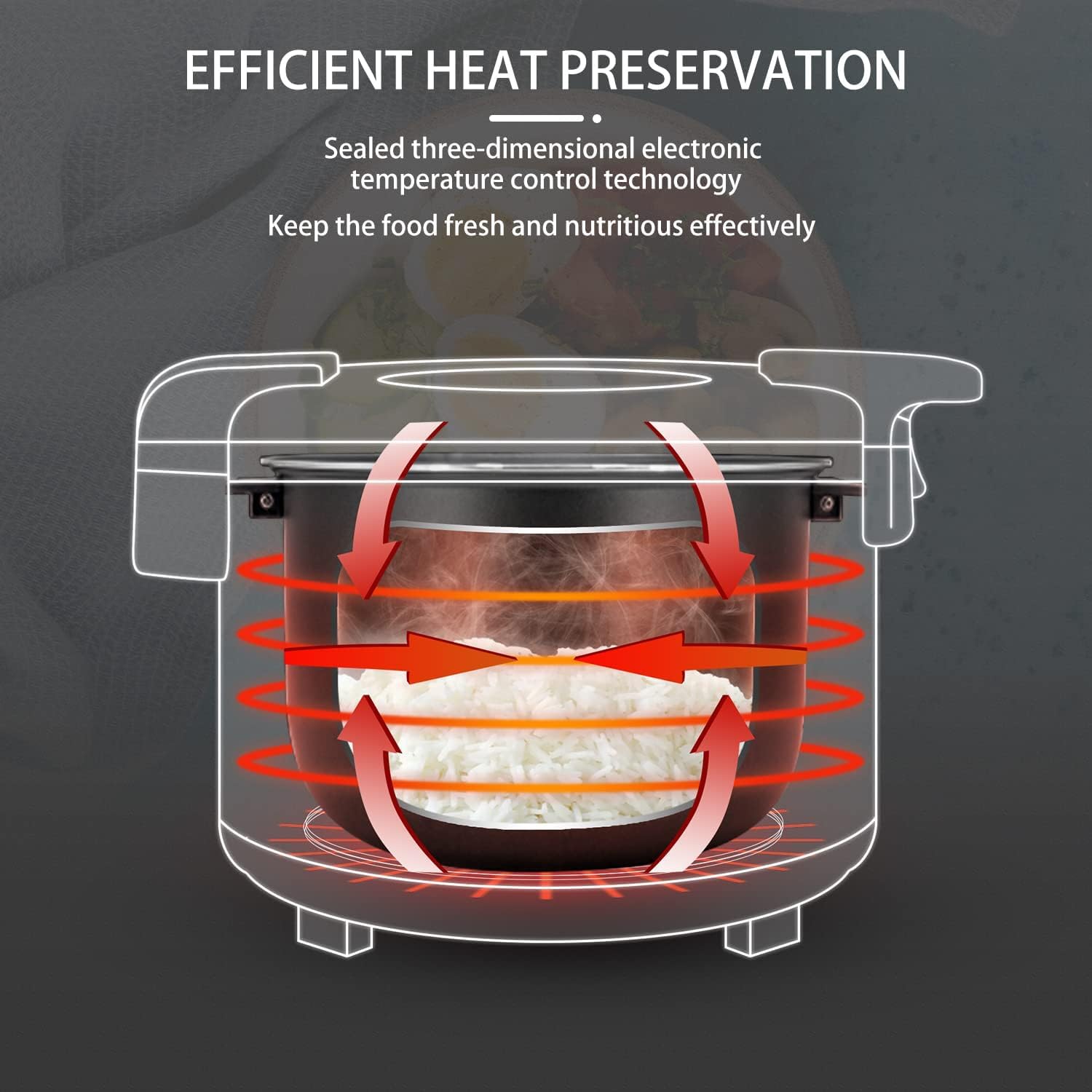 Commercial Rice Warmer,18QT/100CUP Portable Food & Rice Warmer (Not a Cooker) Stainless Steel Exterior,Non-stick Inner Pot Fit For Restaurant Party Family