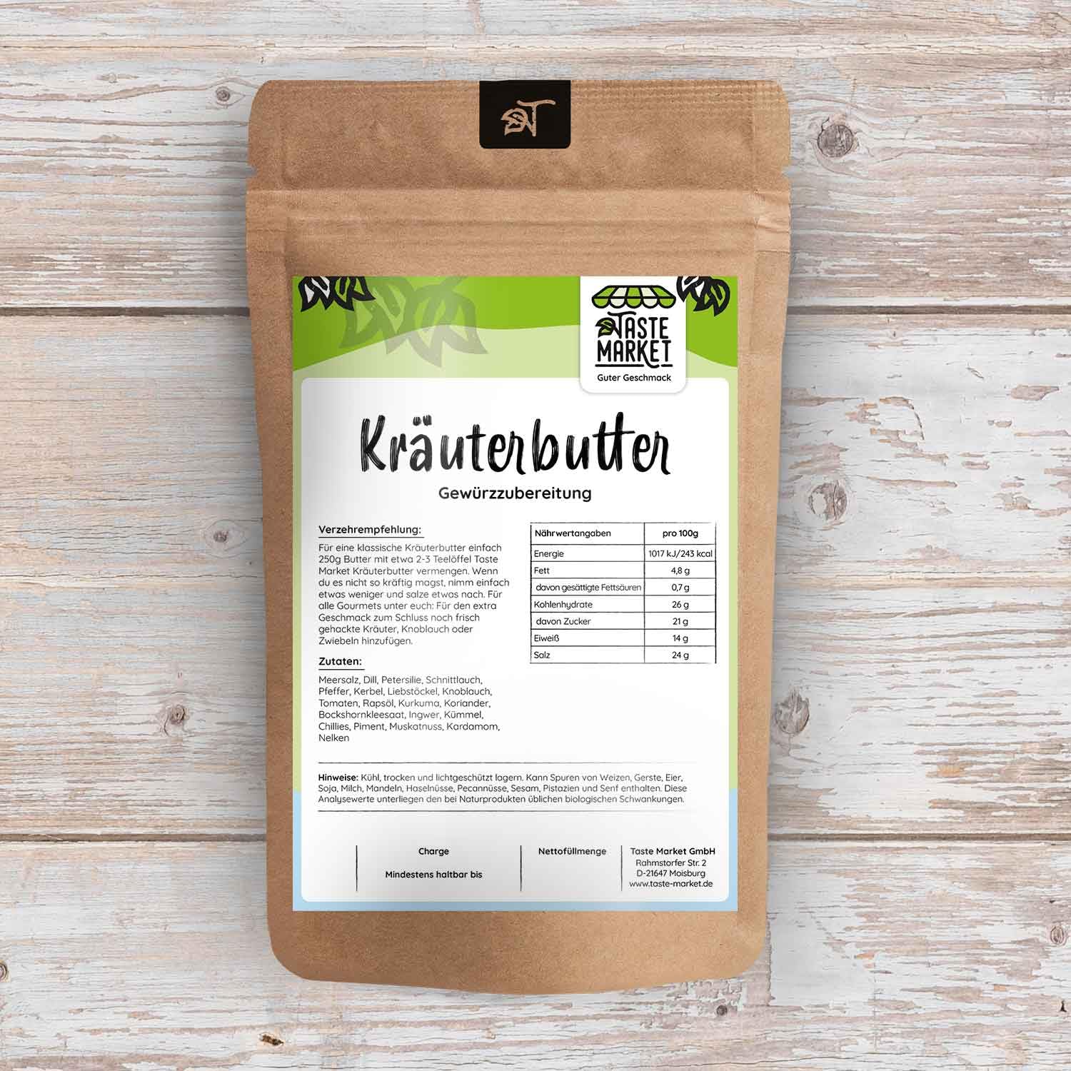 Kräuterbutter Gewürz - 5 kg – Kräuterbutter selbst machen – Gewürzmischung von Taste Market