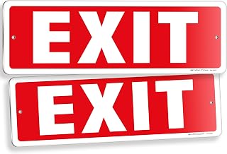 iSYFIX Exit Sign – 2 Pack 12x4 Inch – 100% Rust Free .040 Aluminum Signs, Laminated for Ultimate UV, Weather, Scratch, Water and Fade Resistance, Indoor and Outdoor, Exit Signs for Exterior.