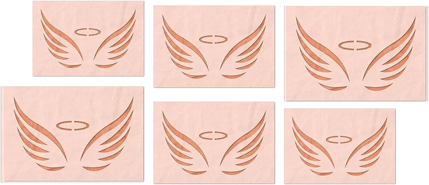 Stencil Stop Angel Wings Stencil - Reusable for DIY Projects, Painting, Drawing, Crafts - 14 Mil Mylar Plastic (18 x 11.25 inches)