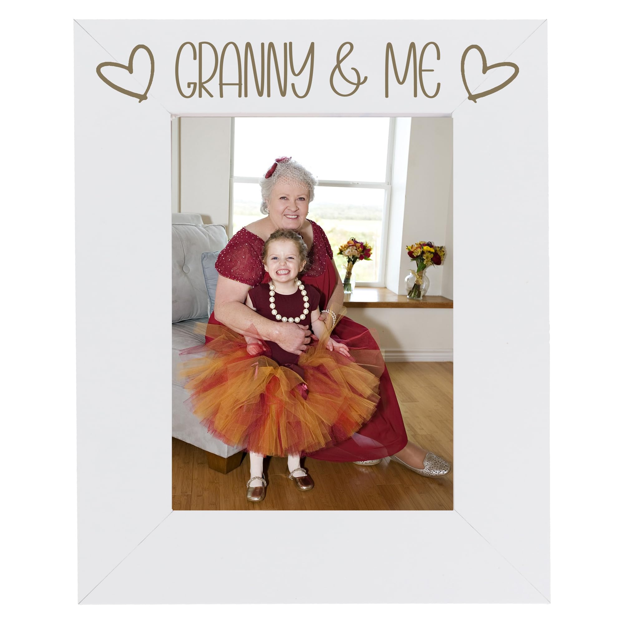 Granny and Me Photo Frame - Best Grandmother Photo Frame, Grandmother and Granddaughter, Grand Mother and Grandson Photoframes - I Love My Granny Gifts (White 5 x 7 Portrait)