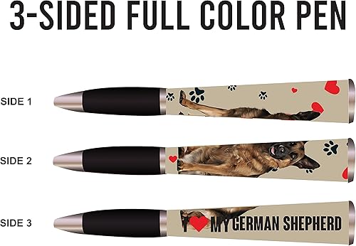 Miniatura 3 de Bolígrafo con texto en inglés "I Love My Dog" (1 bolígrafo, 3 caras) para cumpleaños de perro, bolígrafos divertidos, regalos para amantes de los