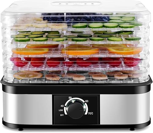 Miniatura 9 de Safstar - Máquina deshidratadora de alimentos de 5 niveles, deshidratadores eléctricos de frutas y verduras con temperatura ajustable de 104 -158 ,