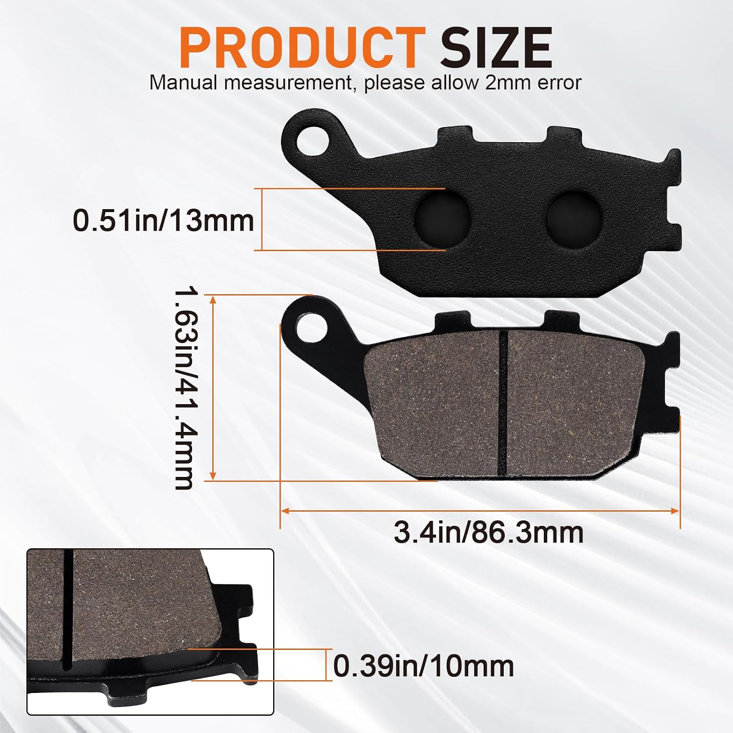 Front and Rear Brake Pads VTX 1300 for Honda Shadow 1100 Shadow Sabre 1100 Interstate 1300 Stateline 1300 VTX1300C VTX1300R VTX1300S