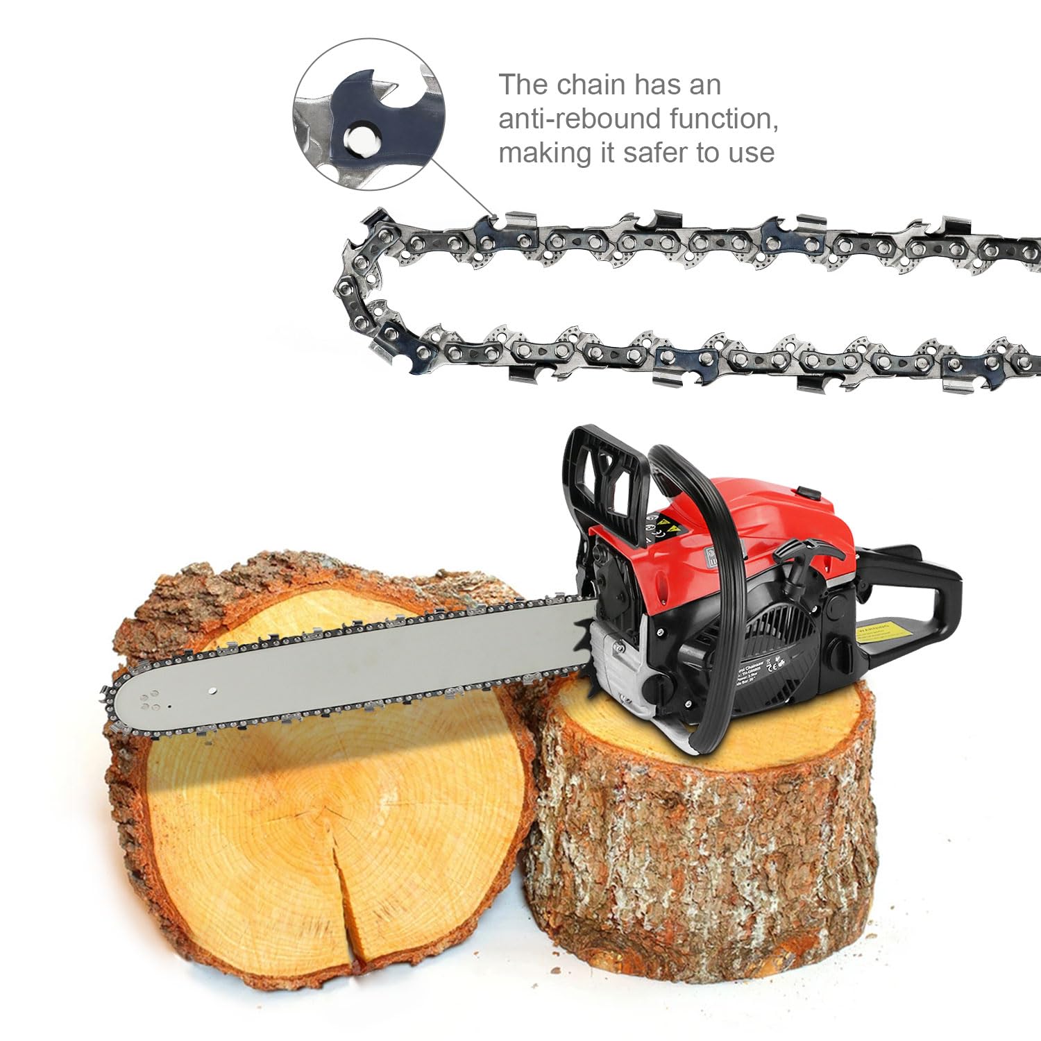 4x Sägekette 40cm 56TG 3/8" 1,3 mm passend für Kettensäge Stihl, Dolmar, Husqvarna, Einhell, Bosch, Makita usw, Passend Schwert Schnittlänge von 40cm