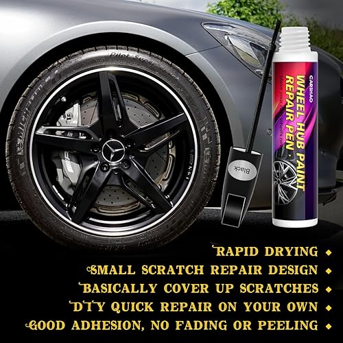 Miniatura 7 de Pintura de retoque para reparación de arañazos, reparación de arañazos, portátil, rápido y fácil para rueda de automóvil (plata + barniz)