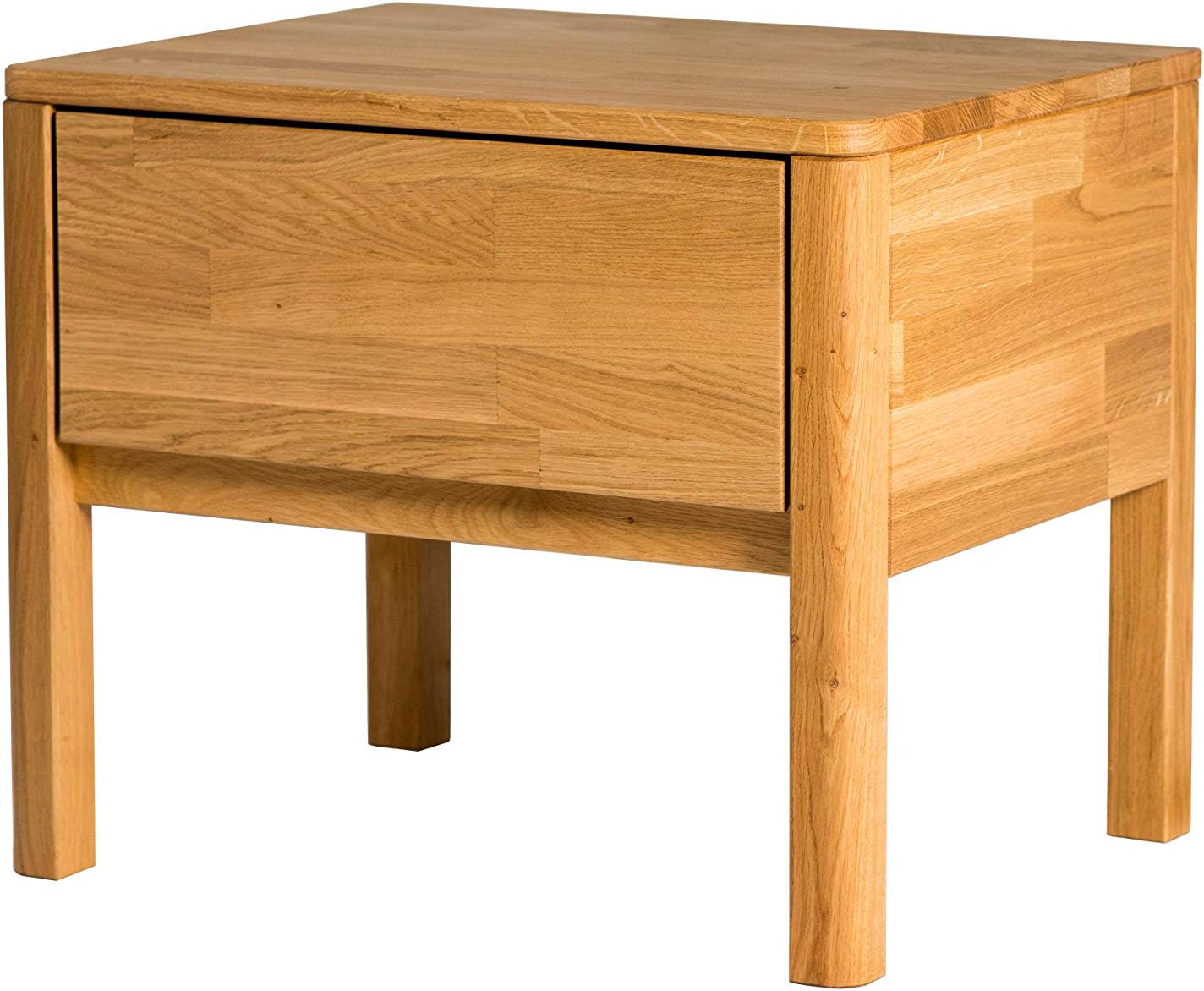 Amazon Brand - Alkove Hayes 1-Drawer Solid Wood Nightstand, 56 x 44 x 47cm, Wild Oak