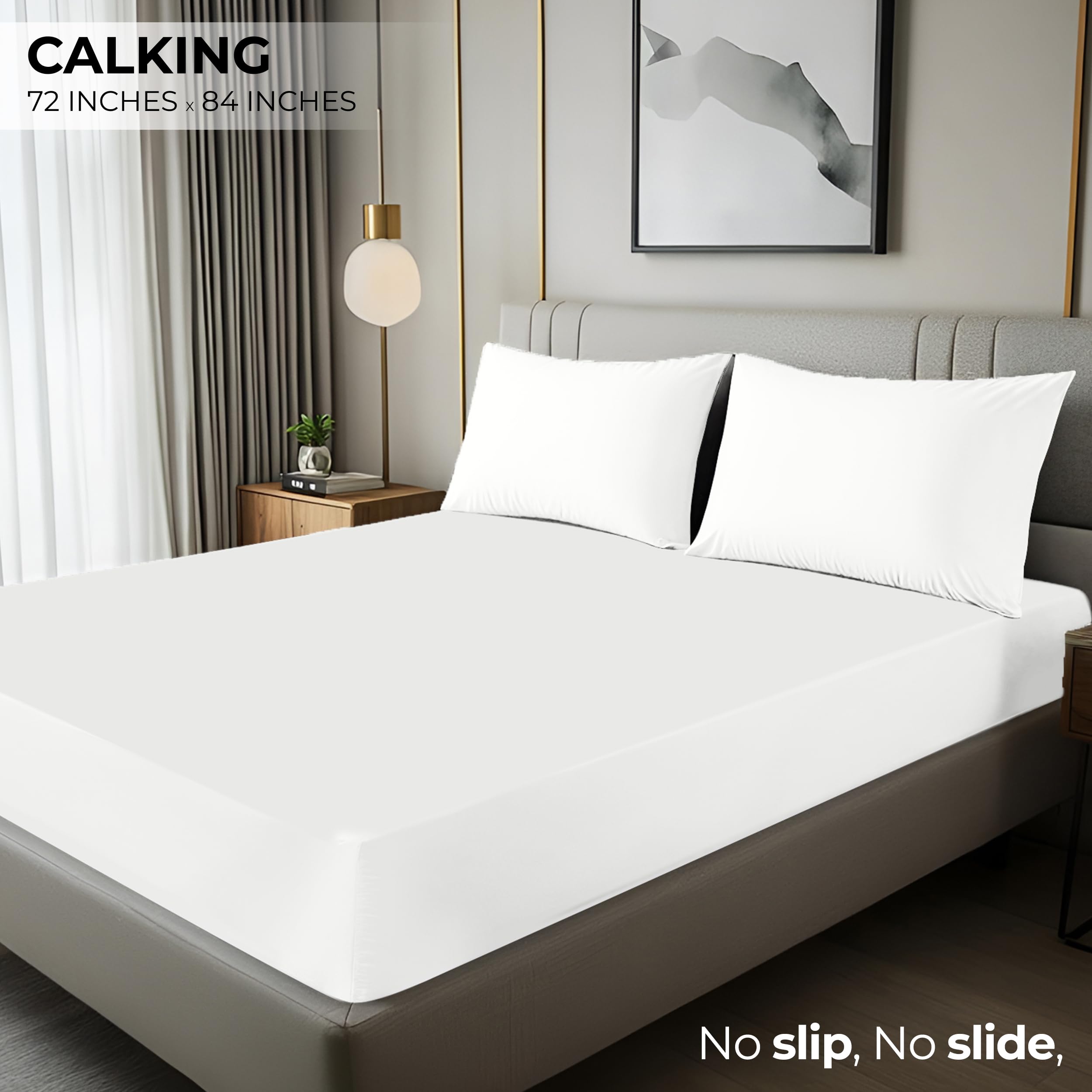 Utopia Bedding Fitted Sheet Cal King, White, Deep Pocket 14 inch (35 cm), Easy Care, Soft Brushed Microfibre Fabric - Image 2