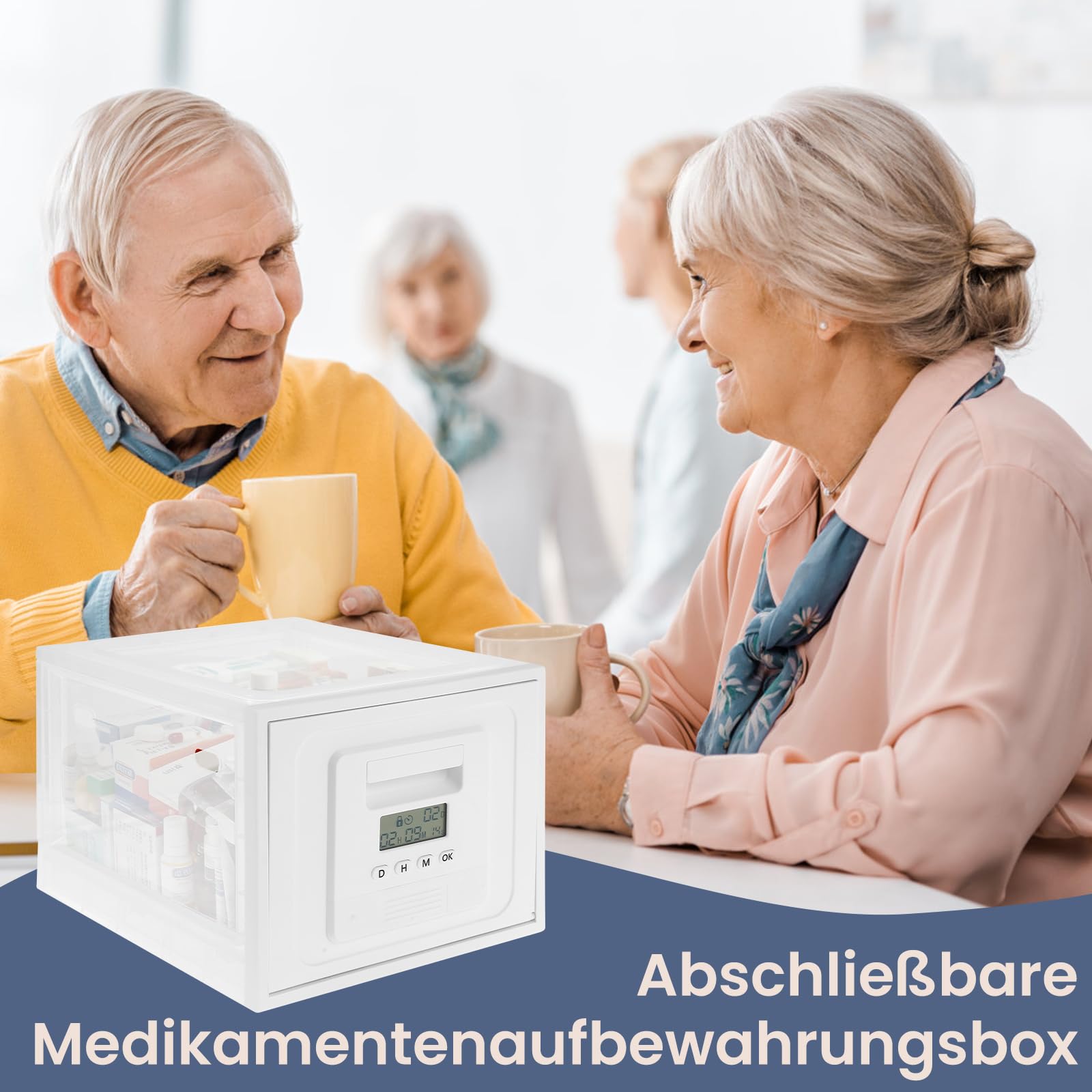 Handy Safe mit Zeitschloss,Safe Timed Lock Box,Premium Abschließbare Aufbewahrungsbox mit 2 Arbeitsmodus für Lebensmittel, Medikamente & Sicherheit im Haushalt,30.3 x 23.6 x 19.3 cm