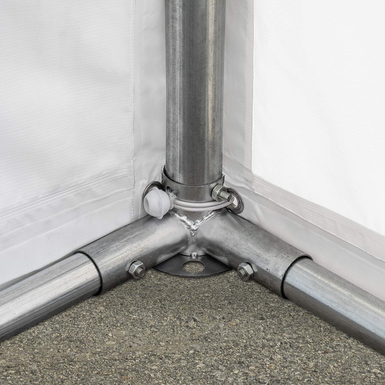 TOOLPORT Stabiles Lagerzelt Zelthalle 3x6 m PVC 800 N grau wasserdicht Unterstand mit Bodenrahmen