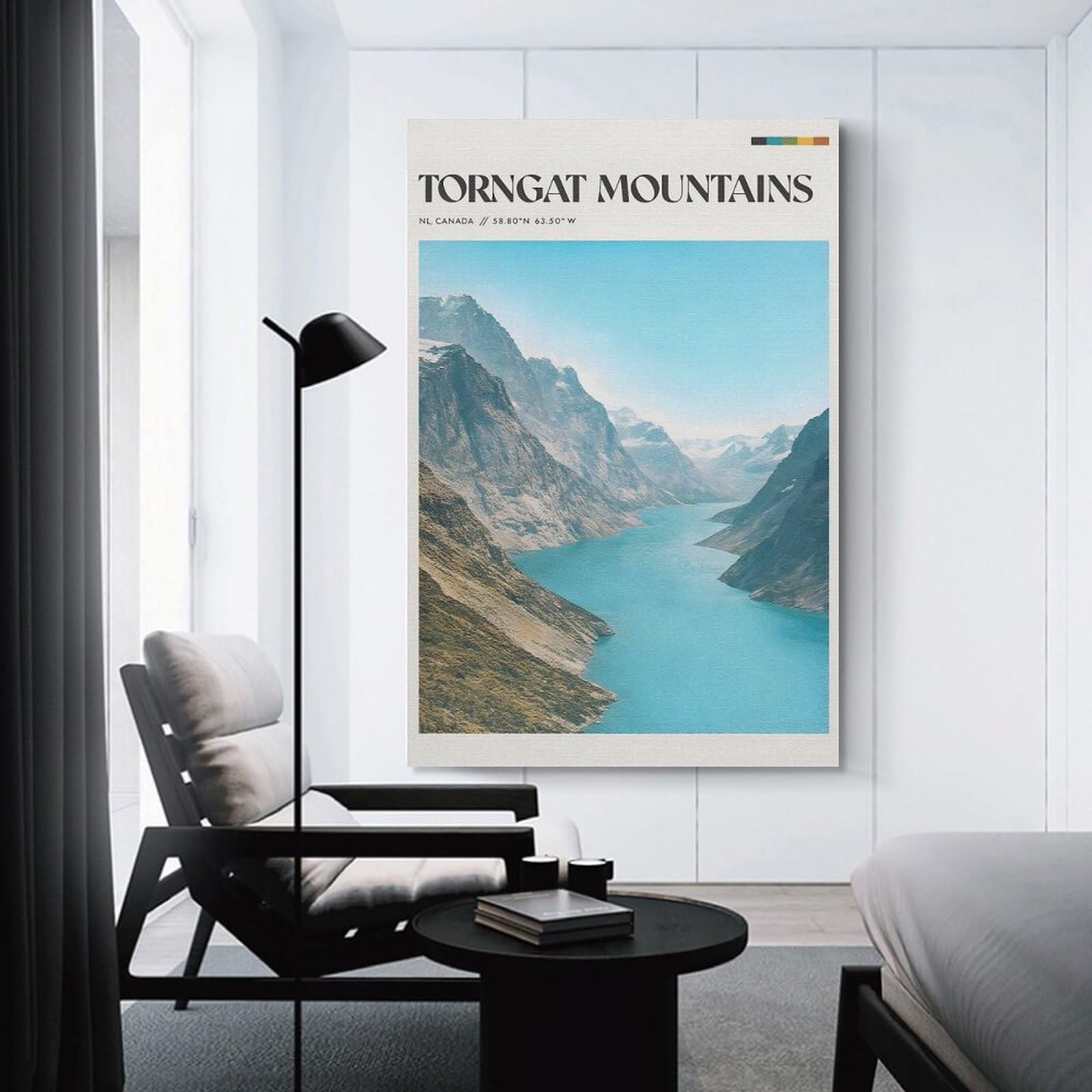 Junmoney Decorative Wall Artwork Torngat Mountains Landscape, 24x36inch(60x90cm), for Living Room, Bedroom Or Apartment Walls, Decorative Artwork for Empty Walls