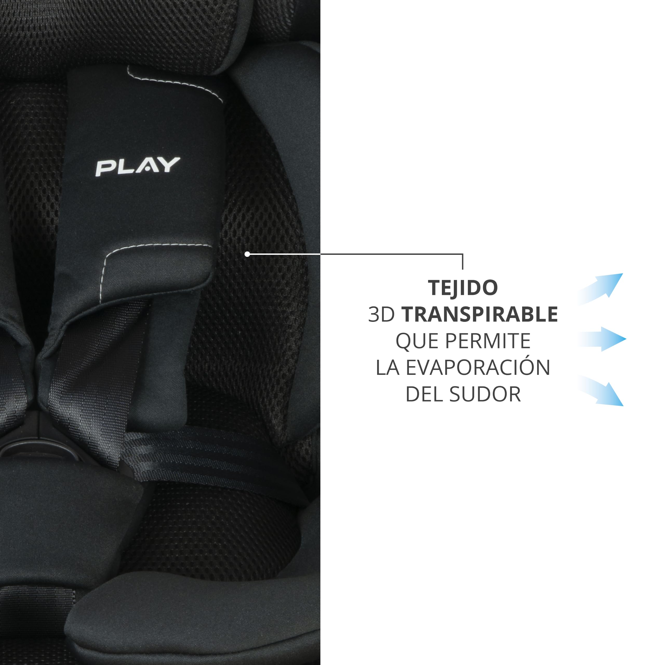 Play Scout i-Size. Silla de coche Evolutiva Grupo 0/1/2/3 de 0 a 12 años. Niños altura 40-150cm. Contramarcha hasta 4 años. Instalación Universal con cinturon seguridad. (Black Safe&Go)