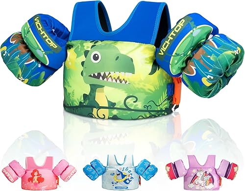 Toddler Puddle Floaties Jumper for 20 30-50 Pounds, Kids Swim Vest Jacket with Adjustable Strap, Beach Sea Pool Toddler Swimming Floaties Jacket for