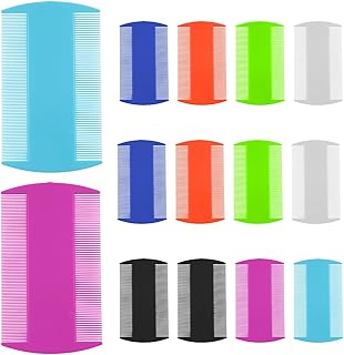 14 Pcs Lice Comb, Flea Comb, Double Sided Dandruff Comb, Cat Comb, Plastic Flea Comb for Cats Fine Teeth Pet Comb for Cat Dog To Keep Skin Healthy And Hair Soft (Multi-color)