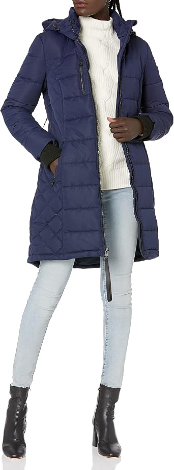 GUESS Abrigo acolchado para mujer, largo hasta la rodilla, con capucha :  Amazon.com.mx: Ropa, Zapatos y Accesorios