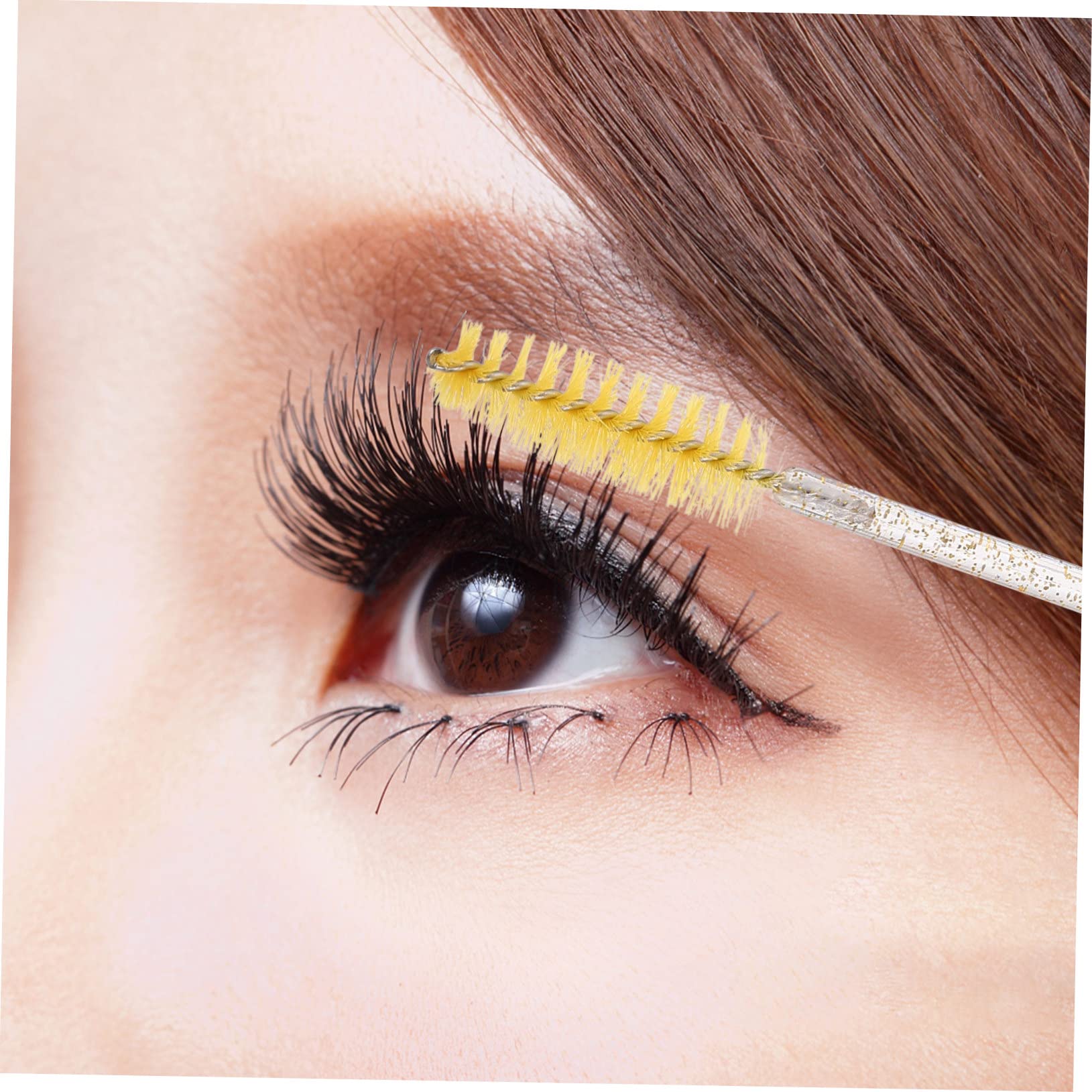 CANIGHT 3sets Eyelash Mascara Guard Spoolies for Lashes Acrylic Material Eyelash Brush Makeup Brush Wands 4pcs*3