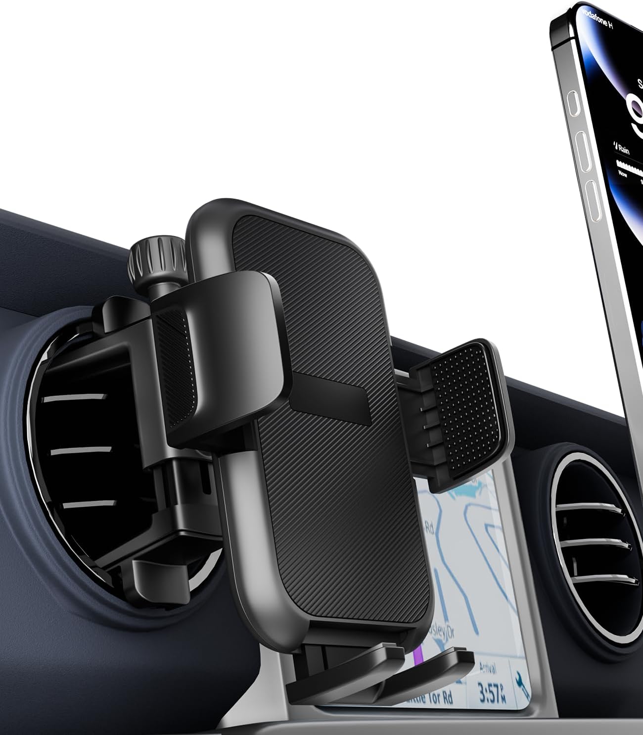 Round Vent Car Phone Holder for Jeep Wrangler JL(2018-2025) Gradiator (2020-2024) Compass (2009-2016) [Thick Case Friendly] Air Vent Car Mount for All Smartphone 4-7.2 inch