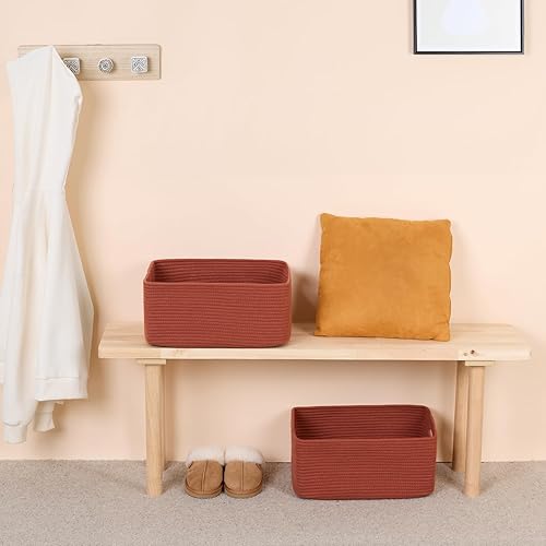 Miniatura 128 de Cestas grandes de almacenamiento para estantes, organizadores de armario, para ropa, manta, toallas, guardería, caja de juguetes, cestas de cuerda