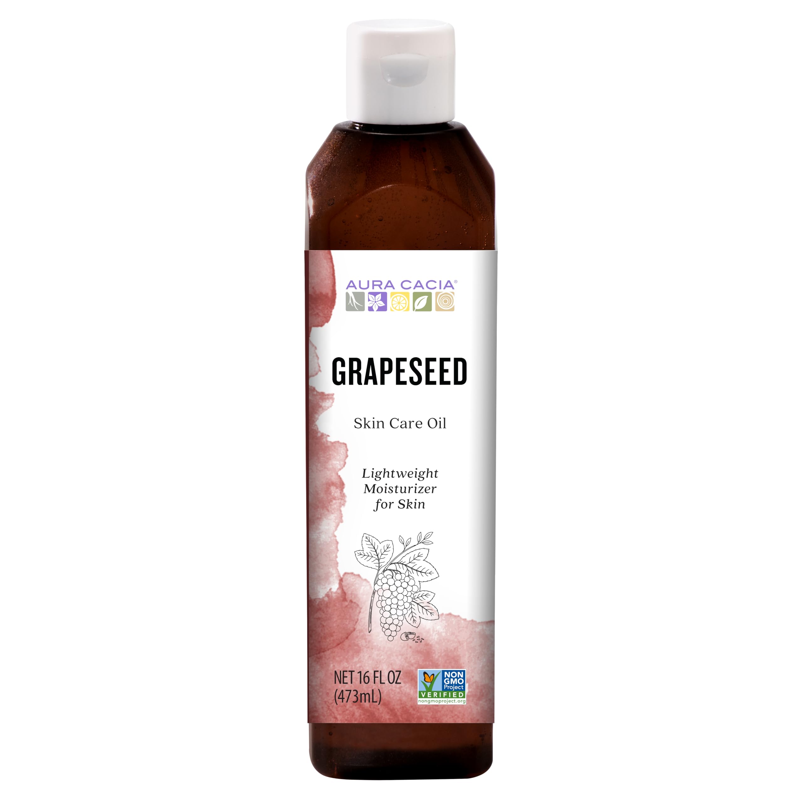 Aura Cacia - Pure Grapeseed Oil | Non-GMO Project Verified | 16 fl. oz.