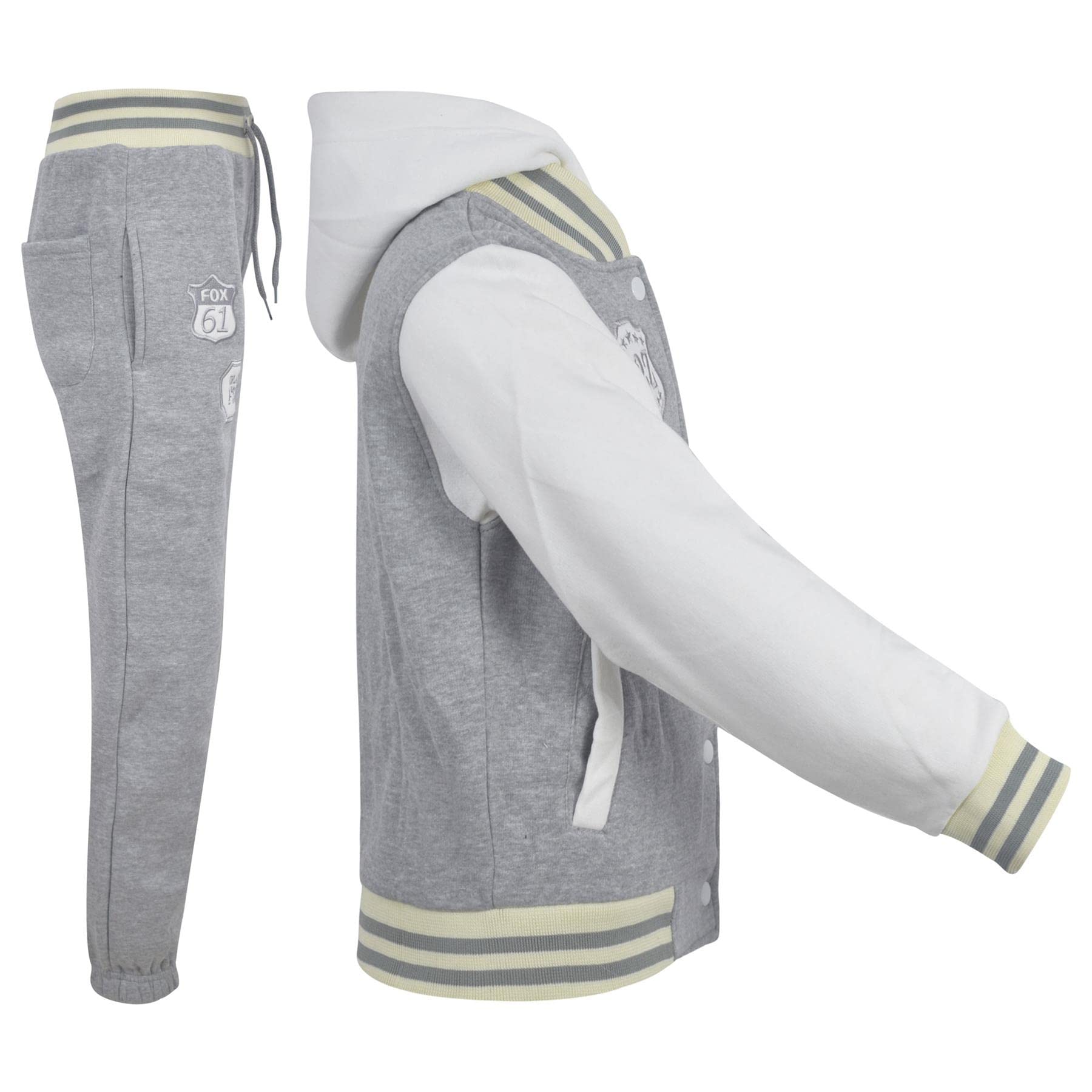 A2Z 4 Kids Baseball Dres B.B Bluza Z Kapturem Z Biegacze R Fashion FOX Kontrast Kurtka Varsity Styl Płaszcz Długie Rękawy Outfit Odzież Sportowa Set Dla Dzieci Dziewczyny Chłopcy Wiek 2-13 lat