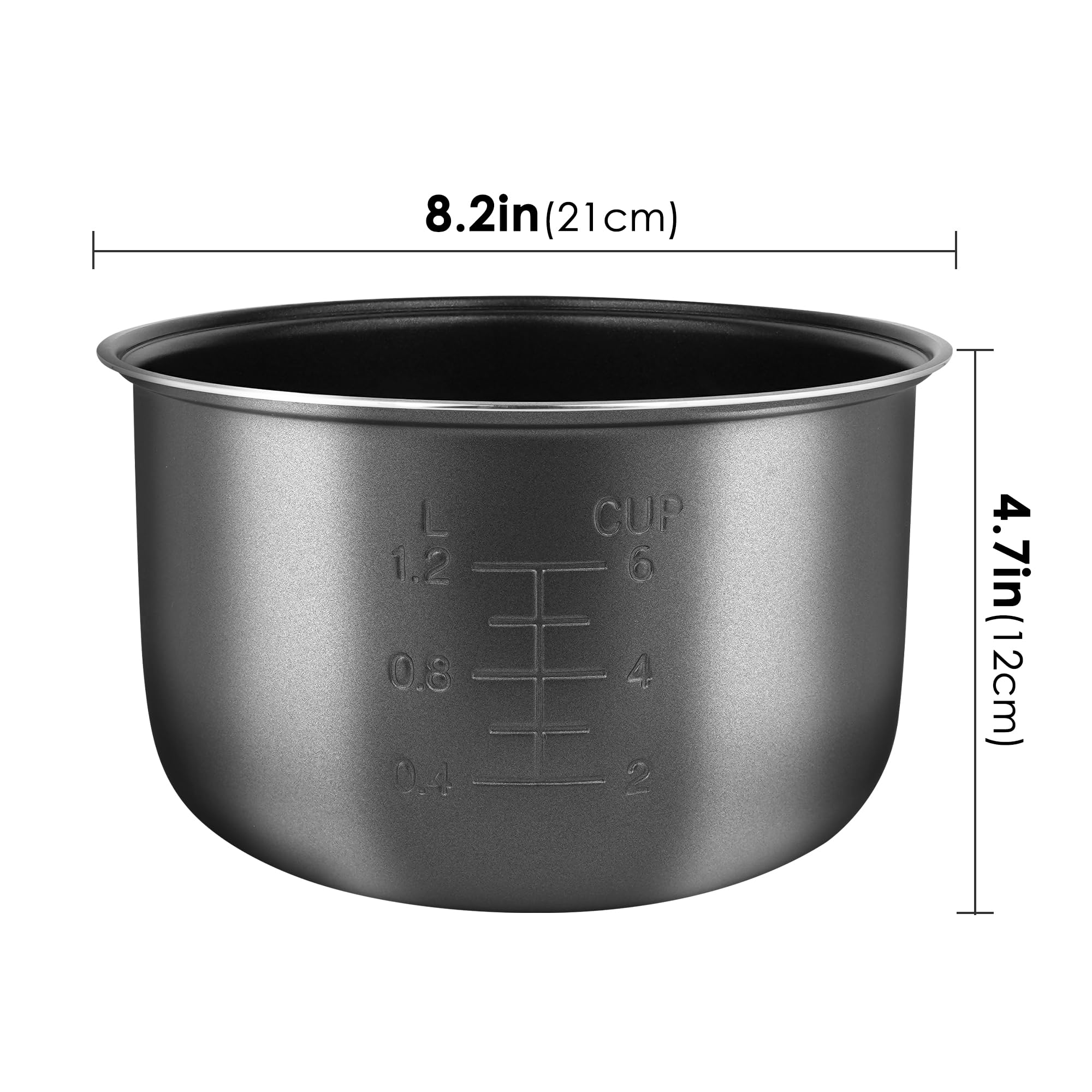 Linkidea Rice Cooker Inner Pot Replacement, 304 Stainless Steel Pressure Cooker Pot, Dishwasher Safe Replacement Inner Bowl Compatible with Tiger JBV A10U, Zojirushi NS-WAC10 5.5 Cups Cooker