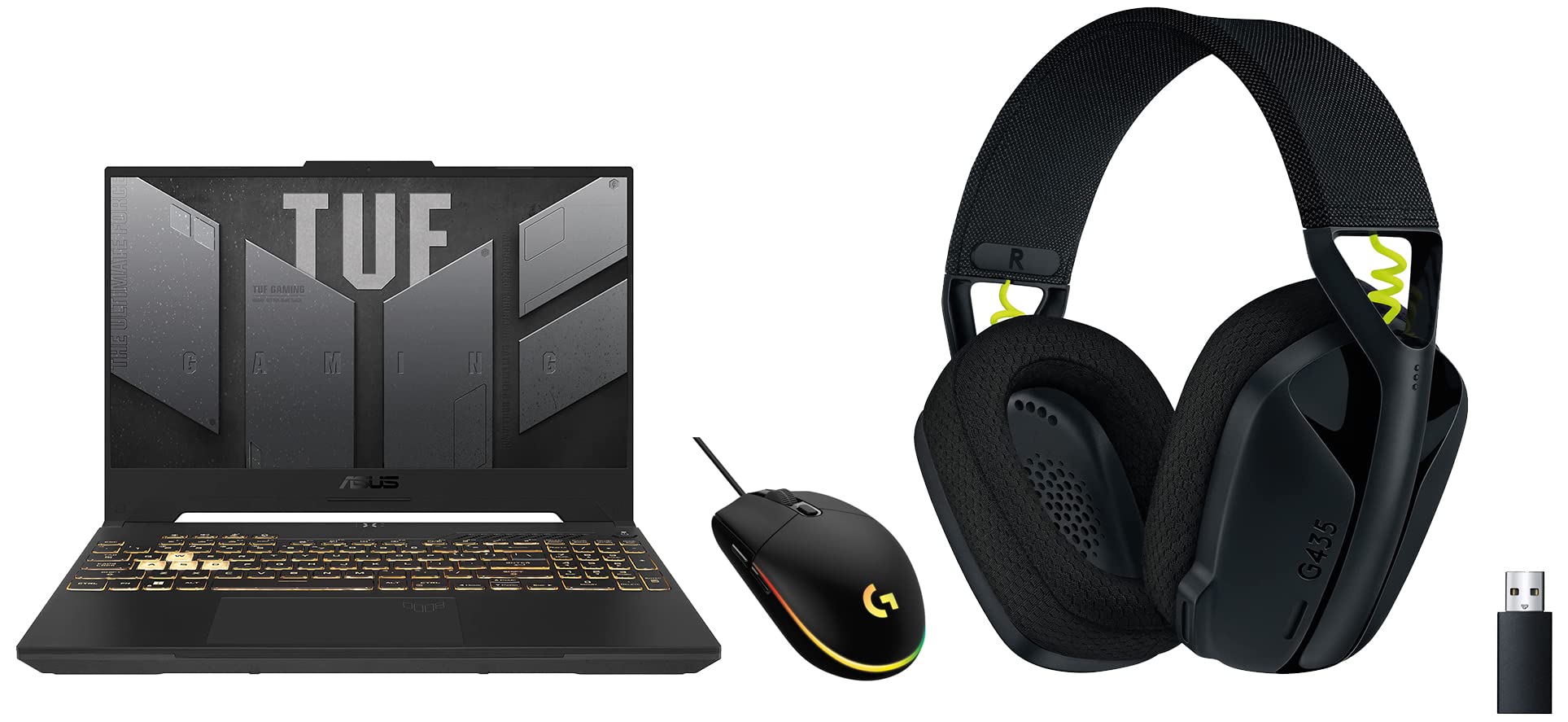 ASUS TUF Gaming Laptop (Intel i7 12th Gen/8GB RAM & 1TB SSD Storage/3070 Graphics)+Logitech G G102Wired Gaming Mouse+Logitech G435 Gaming Bluetooth Wireless Over Ear Headphones with Mic - Black