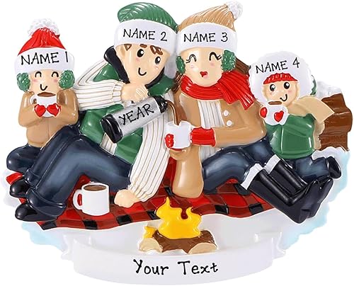 Miniatura 3 de Adorno personalizado para árbol de Navidad 2023 – Adorno de Navidad personalizado para familia de campamento – Adorno decorativo de familia feliz