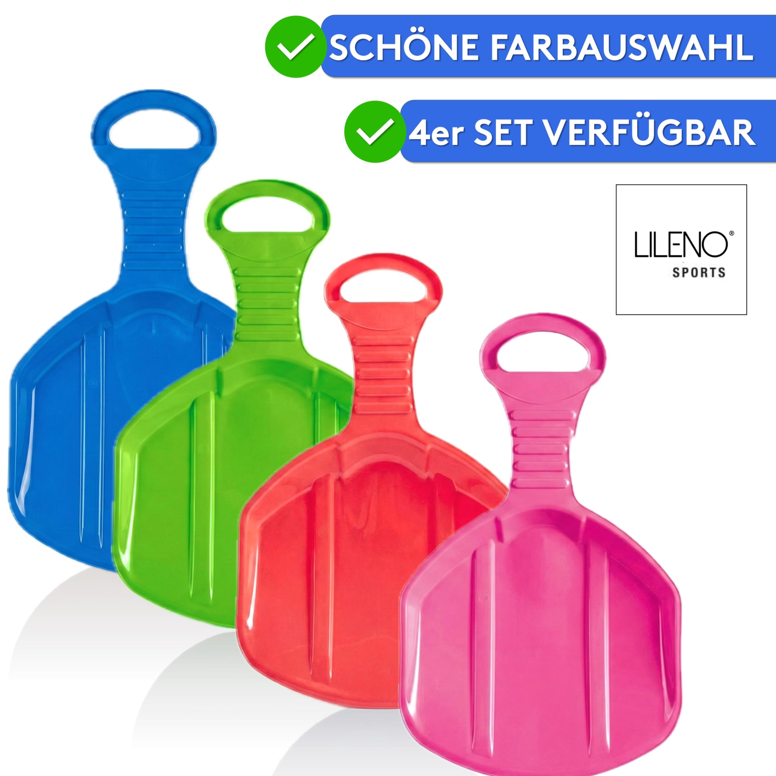 LILENO SPORTS Pala pop per bambini (set di 1) - piastra scorrevole in plastica per tutta la famiglia - scivolo da neve per indimenticabili giornate invernali - anche per adulti