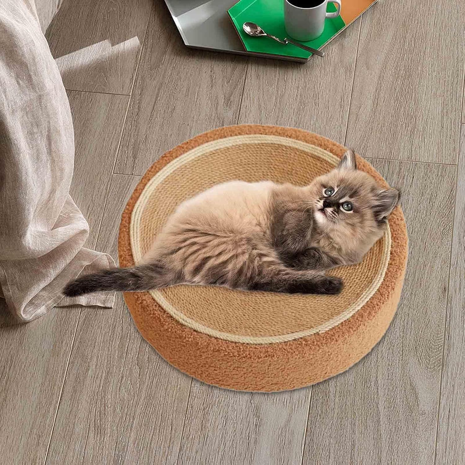 review Cats Scratcher Bowl Training Toy Rest Lounger Sleeping Round Bowl Sisal Cat Scratching Board Scratch Pad Nest for Indoor Cats