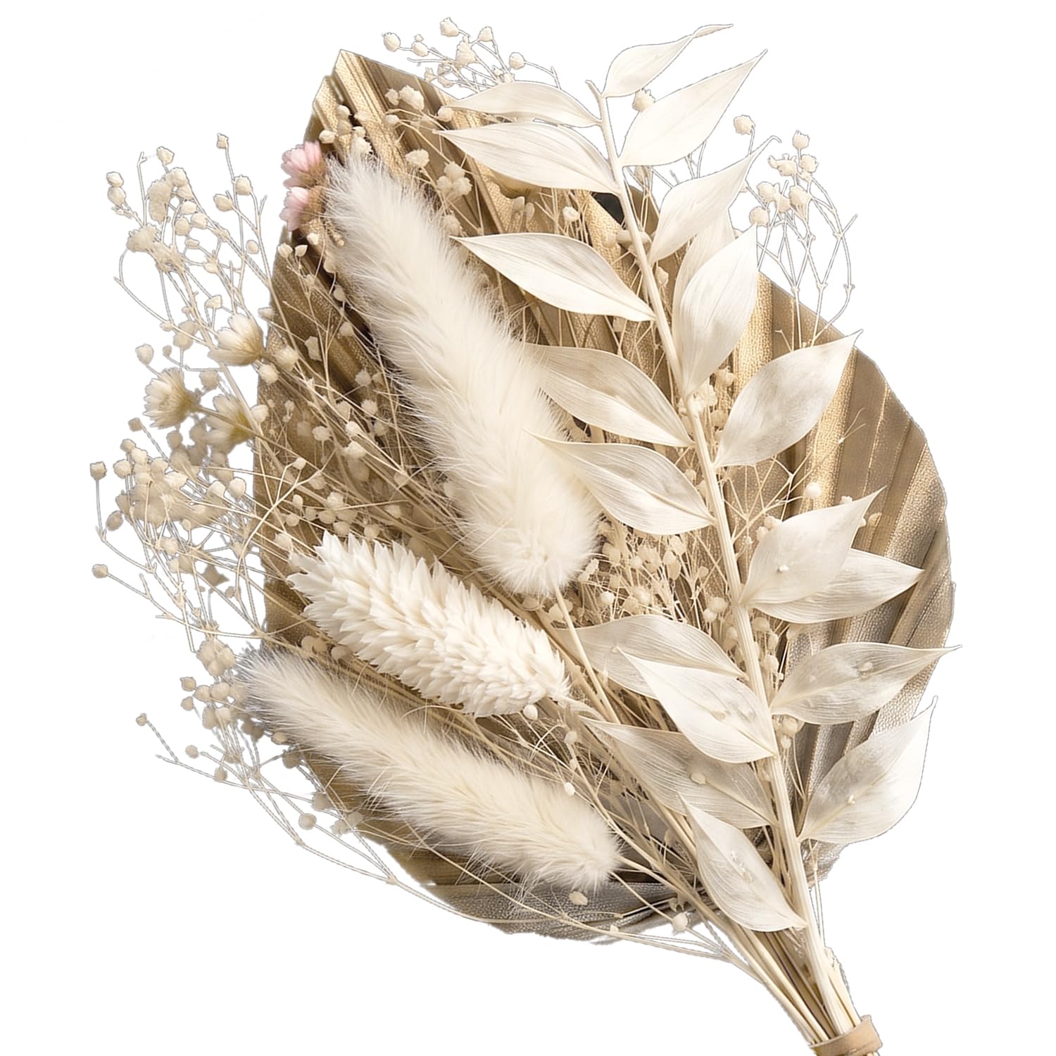 Dried Flowers for Cakes, Natural Palm Leaf Dried Flowers Bouquet ffor Crafts Cake Decorations Party Wedding DIY Gift Home Decor (B)