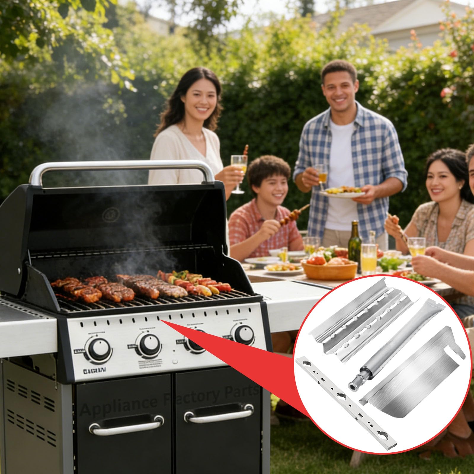 Parti di ricambio per barbecue Broil King Signet 320, Signet 20, 90, 9468-54, 9865-54, 9468-54 serie Sovereign, divisore Flav-R-Wave, scudi per bruciatori e piastre riscaldanti e starter a carbone per