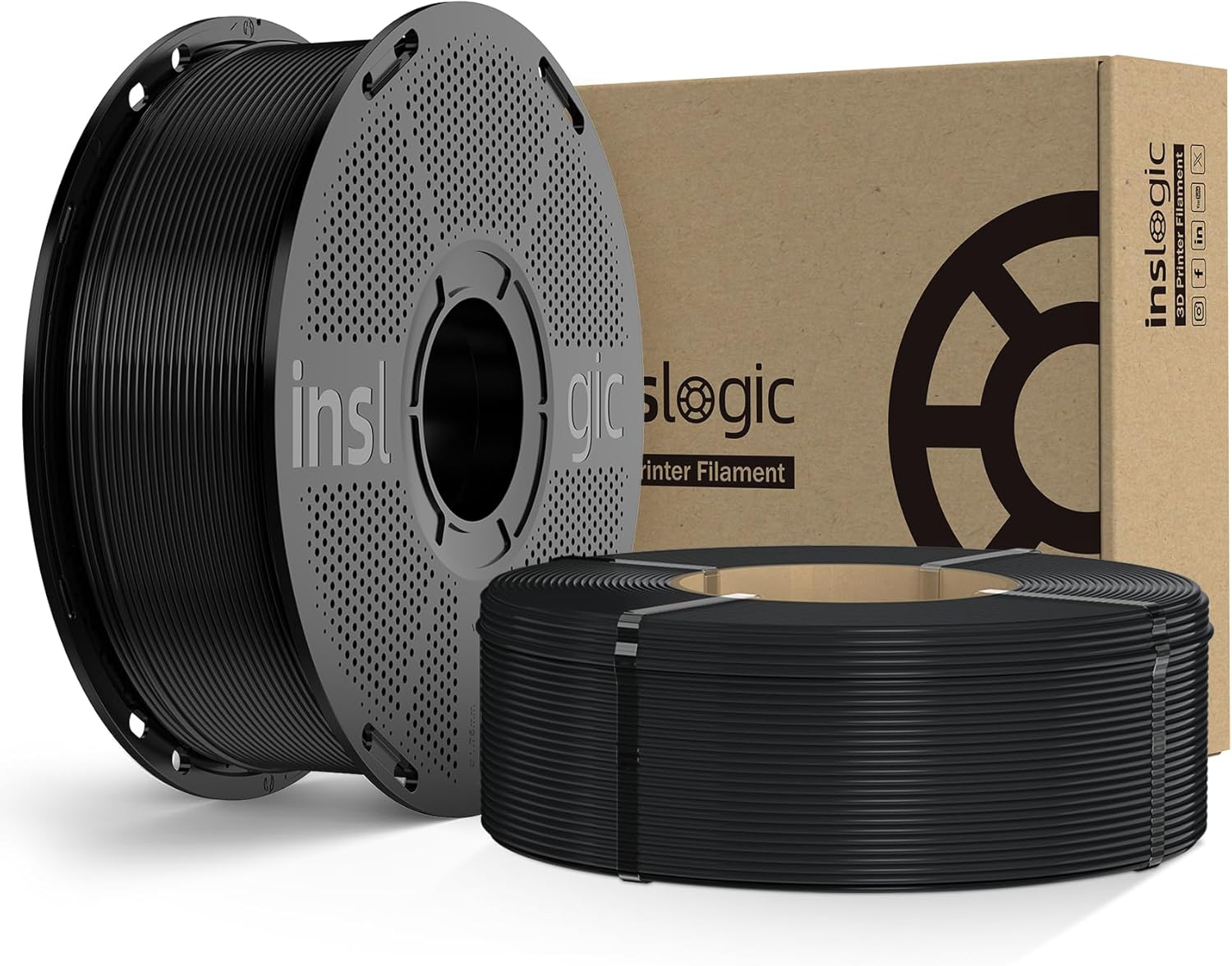 Inslogic PLA Pro Filament 1.75mm 2kg, Black