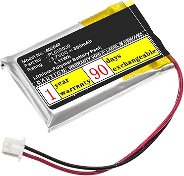 Versatile Power Cell 602040 3.7V LiPo Battery 450mAh with XH2.54 Connector Resistant for DIY Electronics, Wireless Keyboards/Mice, LED Projects,Audio Devices & More