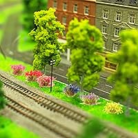 Vista 4 de 288 Piezas Mechones de Césped Estático Racimo de Flores Grupos de Vegetación Autoadhesivos Mechones de Césped de Modelo Artificial DIY Racimo