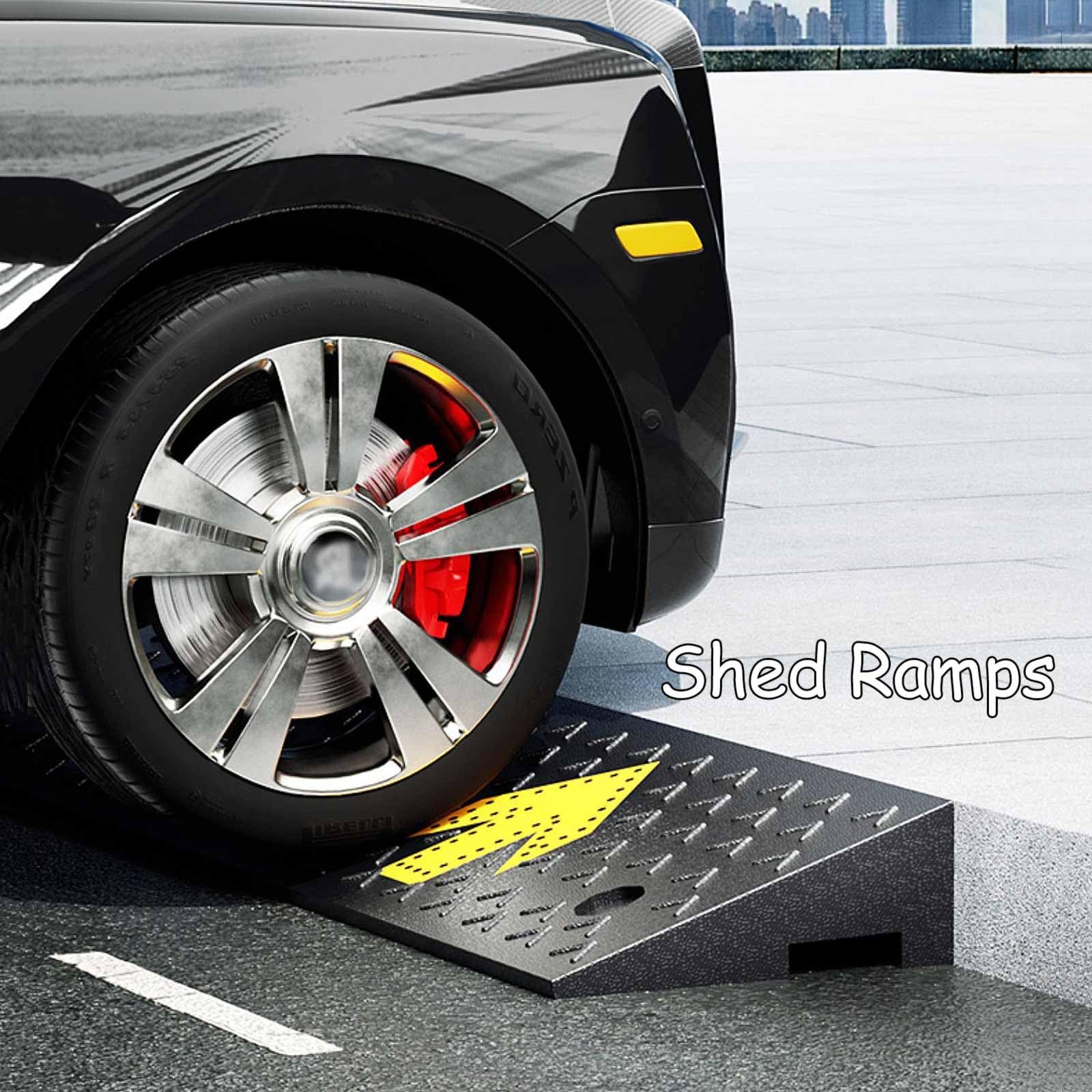 Rampa de Umbral de Goma Acceso Antideslizante para Bordillos 100x25x10cm 100x25x5cm 100x25x8cm Rampa Acceso Coche PortáTil para Coche, Motocicleta, Silla de Ruedas Rampa de Acceso(5cm/2" Rise high)