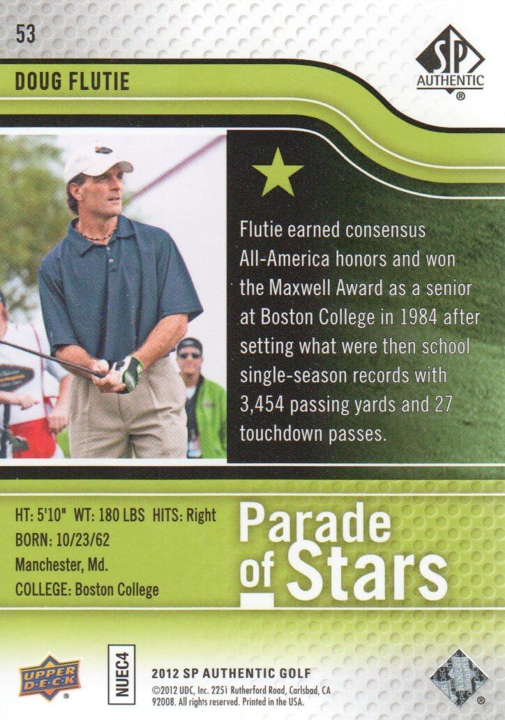 2012 Upper Deck SP Authentic Golf #53 Doug Flutie Parade of Stars