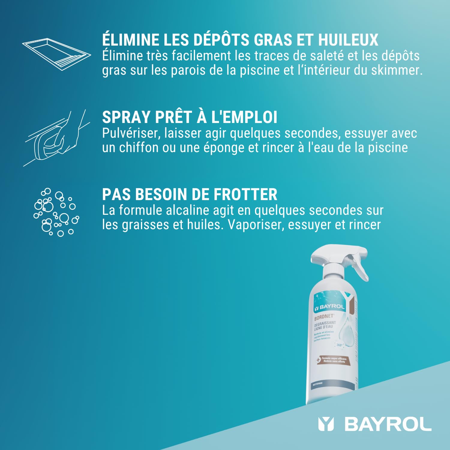 Bayrol Nettoyant Ligne d'eau Piscine Bordnet 0,7L