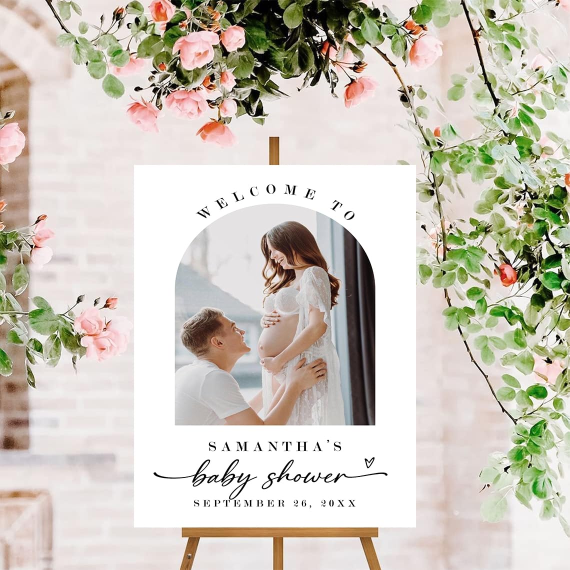 Customed Baby Shower Welcome Sign, Floral Baby